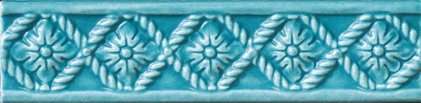 Бордюры Grazia Amarcord Igea Pavone Matt. IGE99, цвет бирюзовый, поверхность матовая, прямоугольник, 50x200