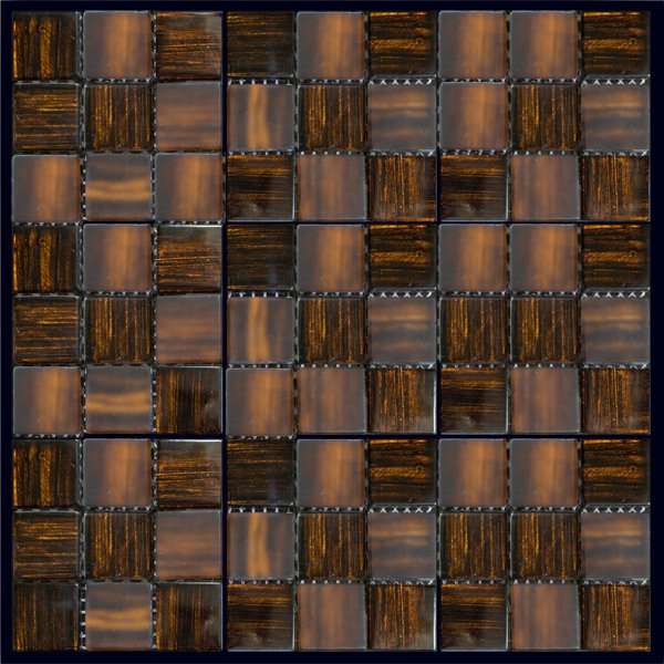 Мозаика Natural Mosaic Dark JP-301 (Стекло), цвет коричневый тёмный, поверхность глянцевая, квадрат, 288x288