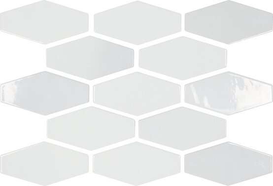 Керамическая плитка APE Harlequin White A035844, цвет белый, поверхность глянцевая, шестиугольник, 100x200
