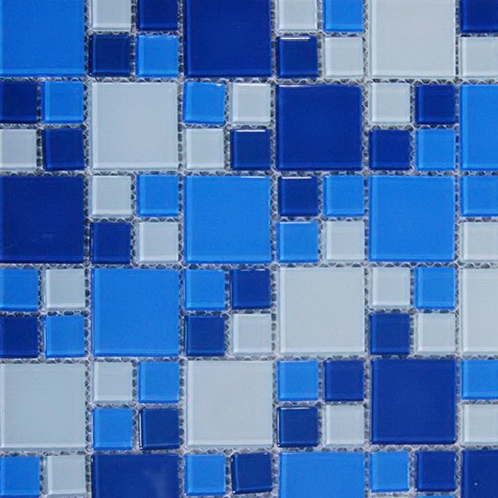 Мозаика NS Mosaic S-460, цвет синий, поверхность глянцевая, квадрат, 300x300