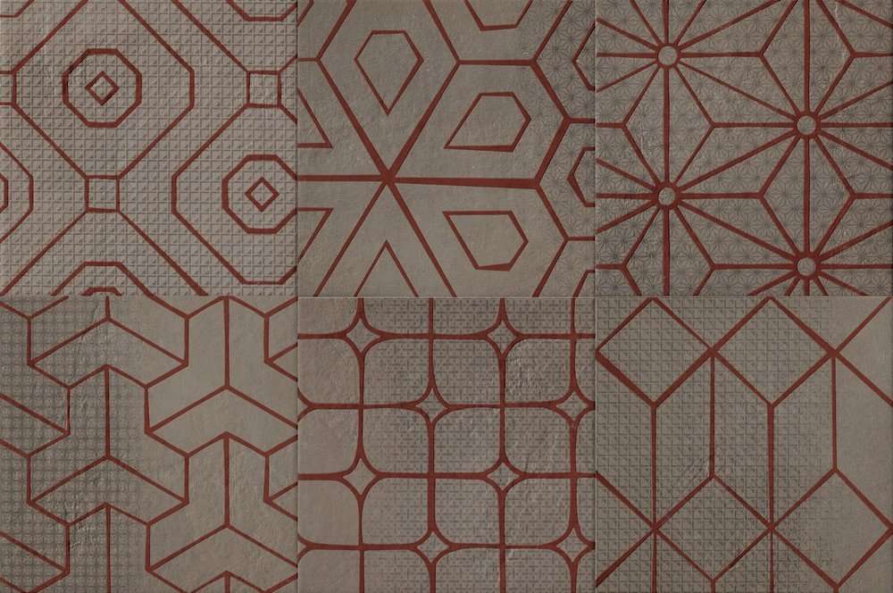 Декоративные элементы Cir Mat Dec Red Mix Smoke 6 1055574, цвет серый, поверхность матовая, квадрат, 200x200