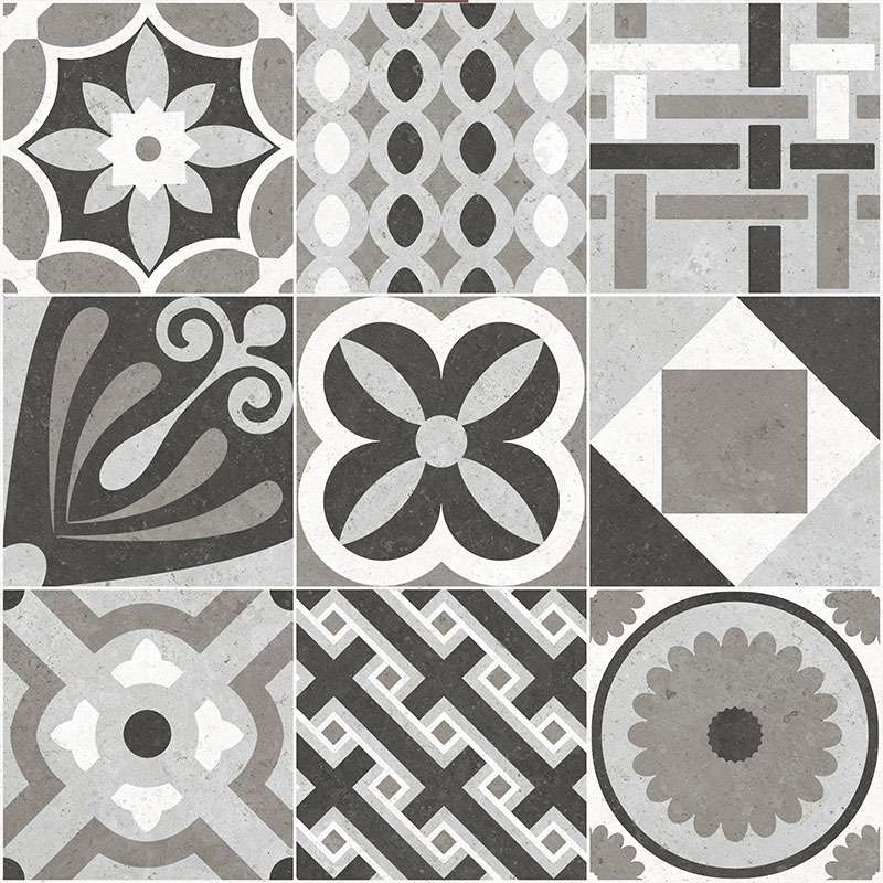 Керамогранит Novabell Deco Cementine Mix Rettificato DEC 272K, цвет серый, поверхность матовая, квадрат, 200x200