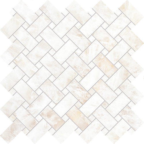 Мозаика Emilceramica (Acif) Tele Di Marmo Precious Intrecci Crystal White Silktech ELVG, цвет белый, поверхность сатинированная, квадрат, 300x300