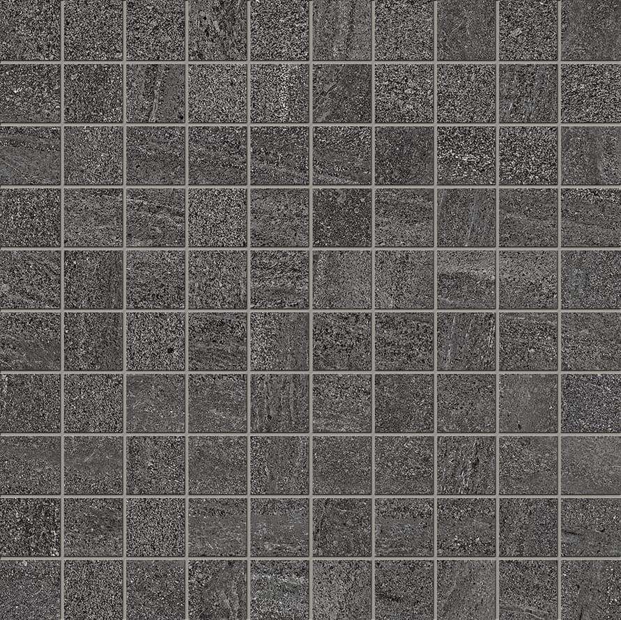 Мозаика Ergon Elegance Pro Mosaico Anthracite Naturale EK9M, цвет чёрный, поверхность матовая, квадрат, 300x300