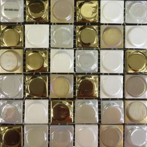 Мозаика Vidrepur Мозаика Mix Aura Gold Blend, цвет разноцветный, поверхность глянцевая, квадрат, 317x317
