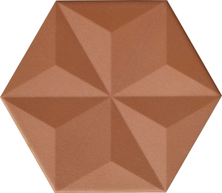 Керамогранит Aparici Chaplin Copper Vela Hexagon, цвет коричневый, поверхность структурированная, шестиугольник, 250x290