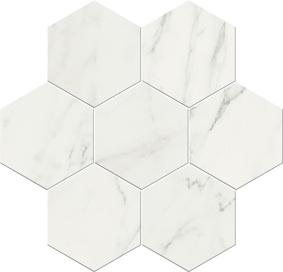 Керамогранит Atrivm Cosmo White, цвет белый, поверхность матовая, шестиугольник, 200x240