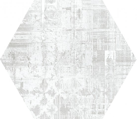 Керамогранит Codicer Skyline Glam Hex 25 White, цвет белый, поверхность матовая, прямоугольник, 220x250