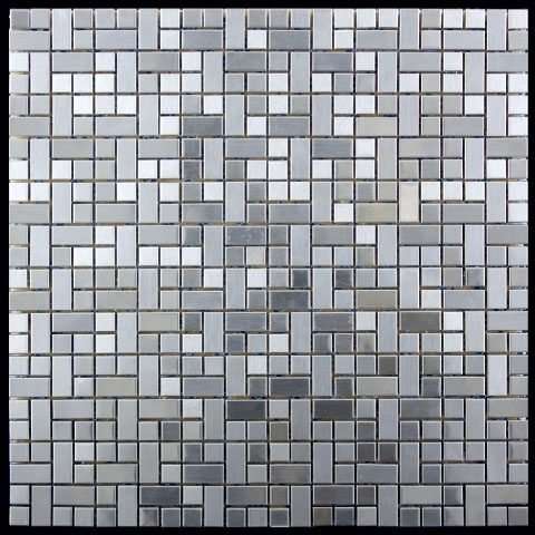 Мозаика Natural Mosaic Metall MM-20 (Нержавеющая сталь), цвет серый, поверхность глянцевая, квадрат, 298x298