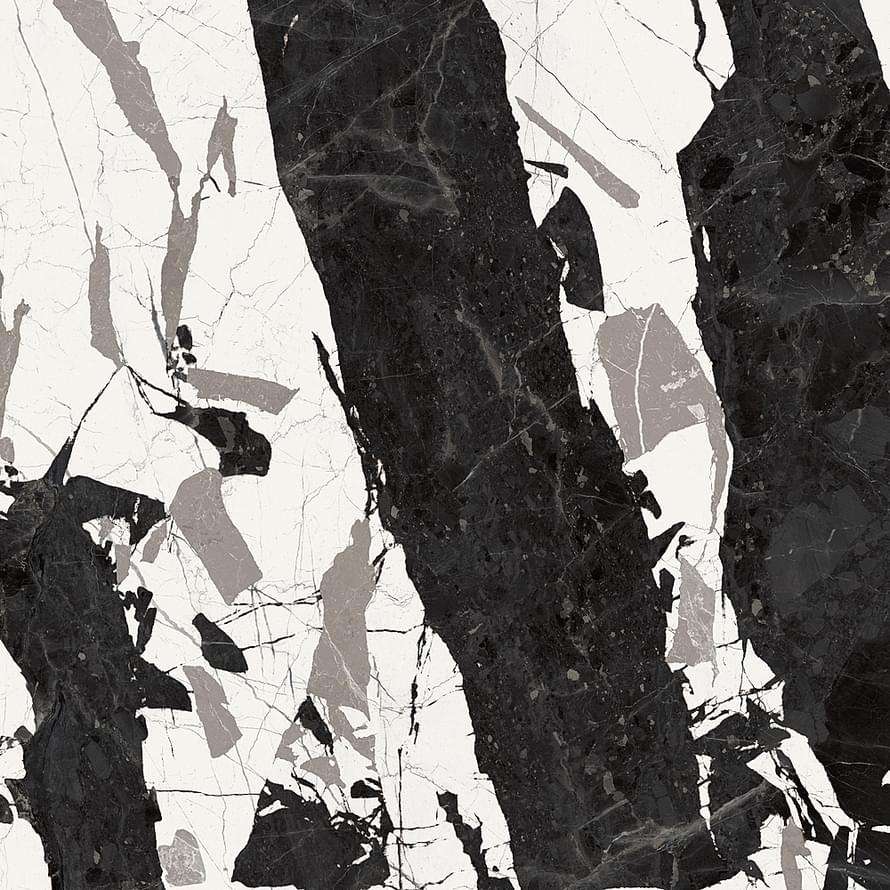 Керамогранит Monocibec Arcadia Tecno Mix Lev Ret 117476, цвет чёрно-белый, поверхность полированная, квадрат, 1200x1200