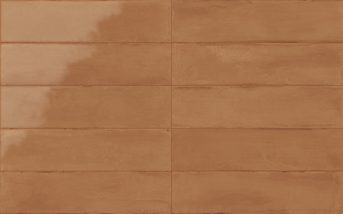 Керамическая плитка Iris Elementi Cotto Glossy 537010, цвет оранжевый, поверхность глянцевая, прямоугольник, 75x300