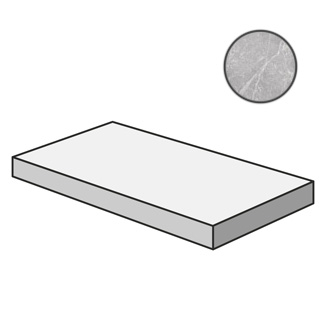 Ступени Cerdomus Supreme Angolo Dx Grad.C.Retta Silver Grip 77548, цвет серый, поверхность структурированная, прямоугольник с капиносом, 330x1200