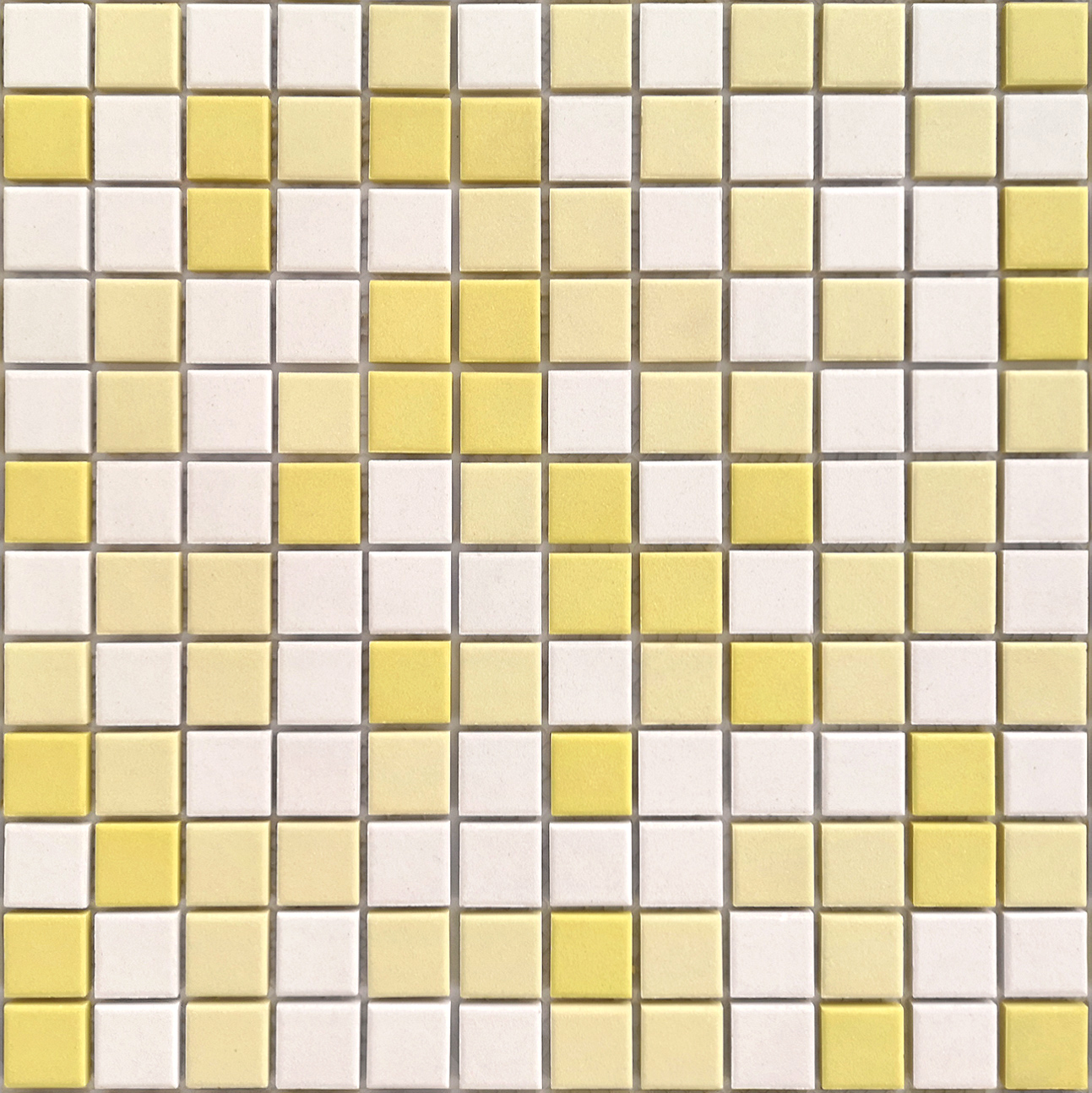 Мозаика Caramelle Mosaic L Universo Saturno 23x23, цвет белый жёлтый, поверхность матовая противоскользящая, квадрат, 300x300