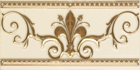 Бордюры APE Lord Cenefa Noblesse Marfil Gold, цвет бежевый, поверхность глянцевая, прямоугольник, 100x200