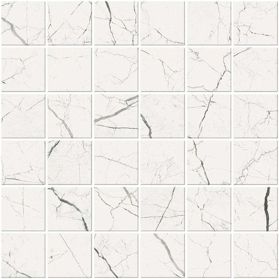 Мозаика Monocibec Arcadia Tecno Bianco Mos (4,7X4,7) 120322, цвет белый, поверхность матовая, квадрат, 300x300
