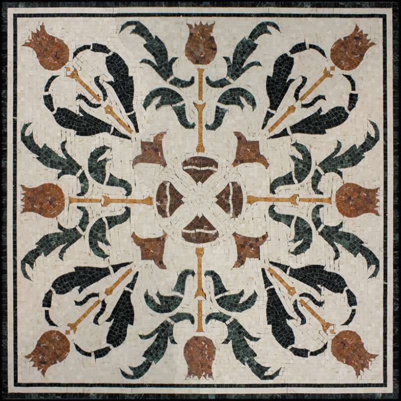 Мозаика Natural Mosaic Мозаичные ковры PH-09, цвет разноцветный, поверхность полированная, квадрат, 1000x1000