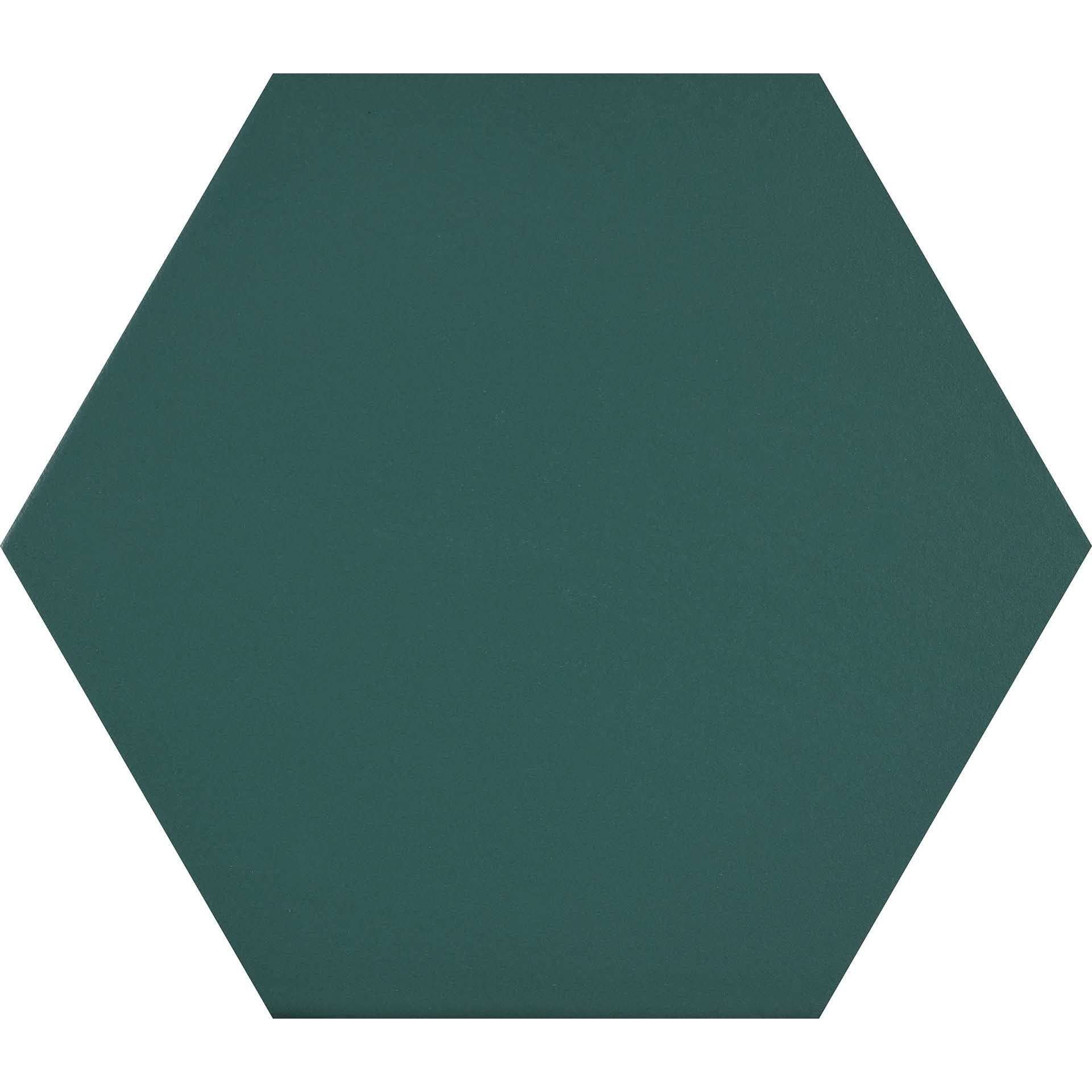 Керамогранит Ornamenta Decor Dark Green DE23DG, цвет зелёный тёмный, поверхность матовая, шестиугольник, 200x230