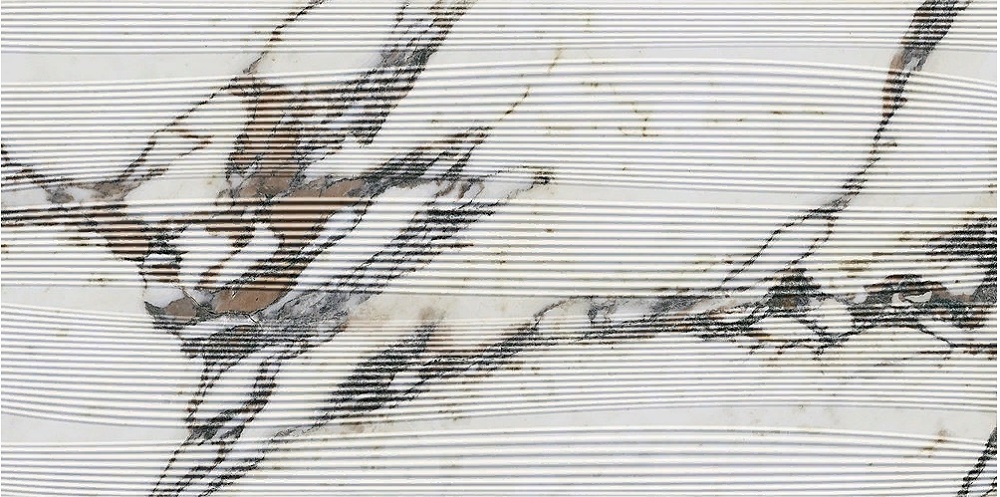 Декоративные элементы Century Medley Optic Note Naturale Rettificato 137818, цвет чёрно-белый, поверхность рельефная натуральная, прямоугольник, 600x1200