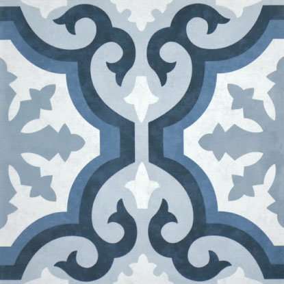 Декоративные элементы Heralgi Tempo Retro Blue, цвет голубой, поверхность матовая, квадрат, 200x200
