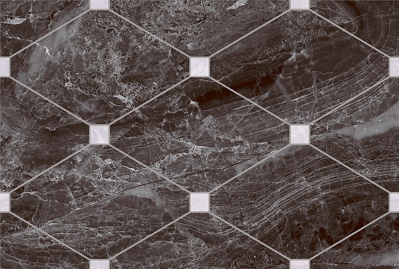 Керамическая плитка Eurotile Imany 9 IN 0011 TG, цвет чёрный, поверхность глянцевая, прямоугольник, 270x400