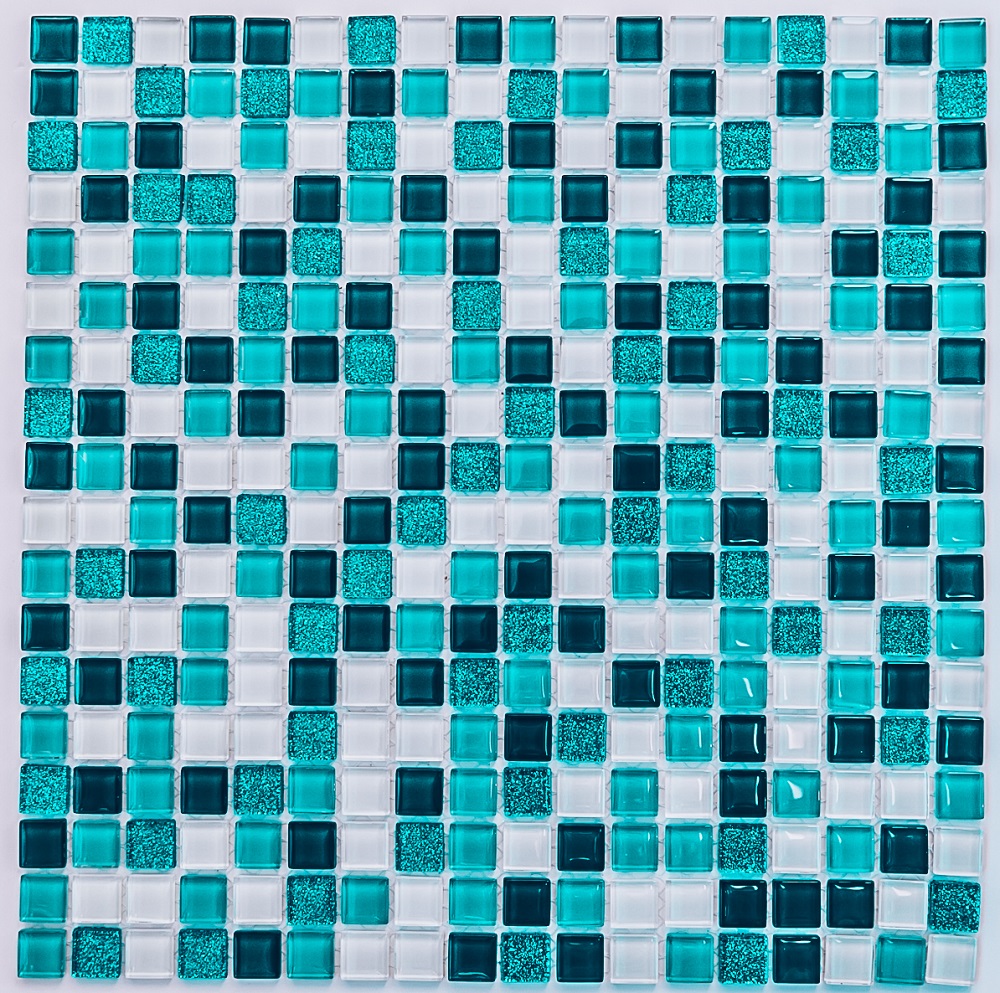 Мозаика Bonaparte Bonaparte Glossy, цвет голубой, поверхность глянцевая, квадрат, 300x300