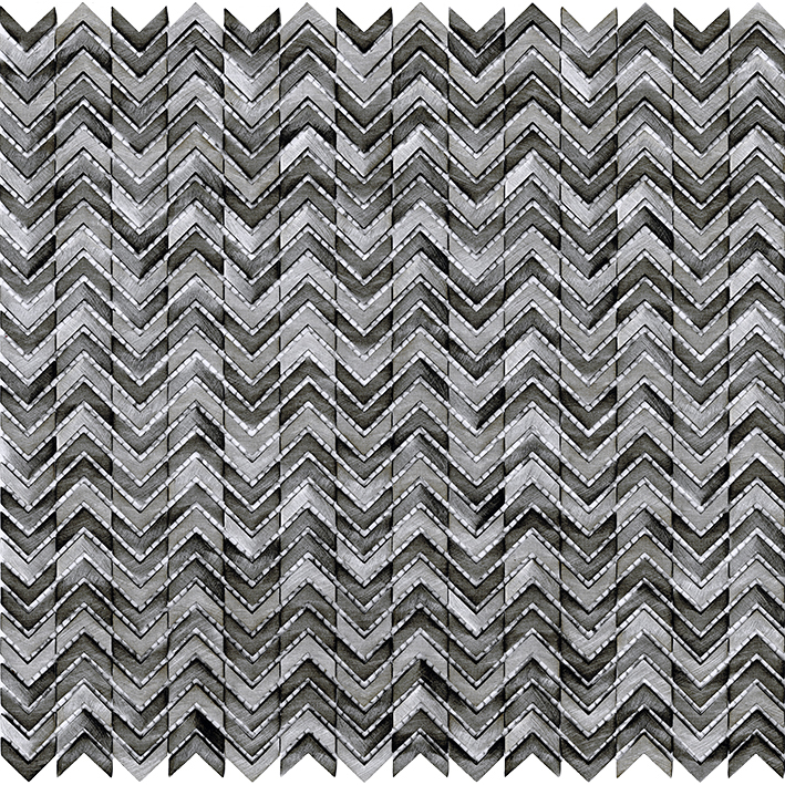 Мозаика L'Antic Colonial Gravity Aluminium Arrow Metal Titanium L244008761, цвет серый, поверхность глянцевая, прямоугольник, 298x300x4