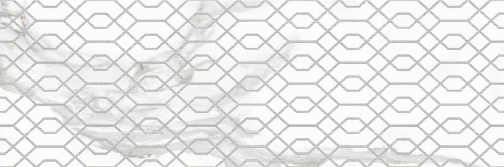 Декоративные элементы Ricchetti Marble Boutique Decoro Net Statuario White, цвет белый, поверхность глянцевая, прямоугольник, 300x900