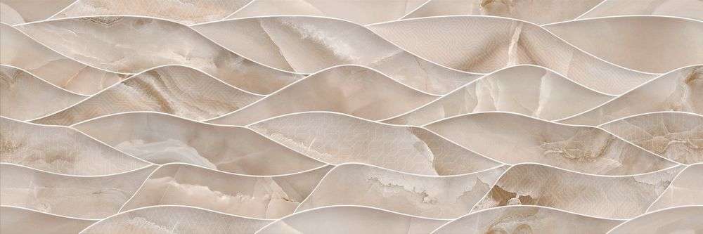 Керамическая плитка Kerasol Olympus Wave Zafiro Rectificado, цвет коричневый, поверхность глянцевая, прямоугольник, 300x900