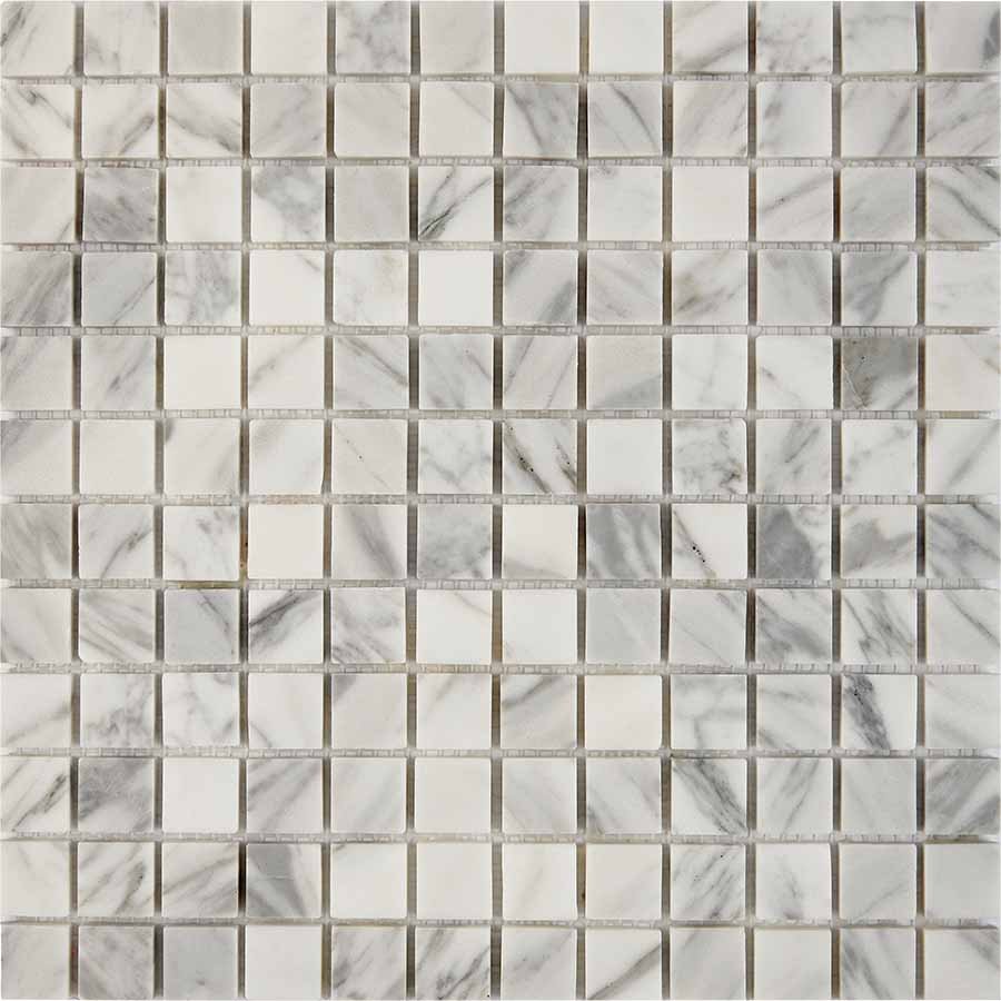 Мозаика Pixel Mosaic PIX242 Мрамор (23x23 мм), цвет серый, поверхность глянцевая, квадрат, 305x305