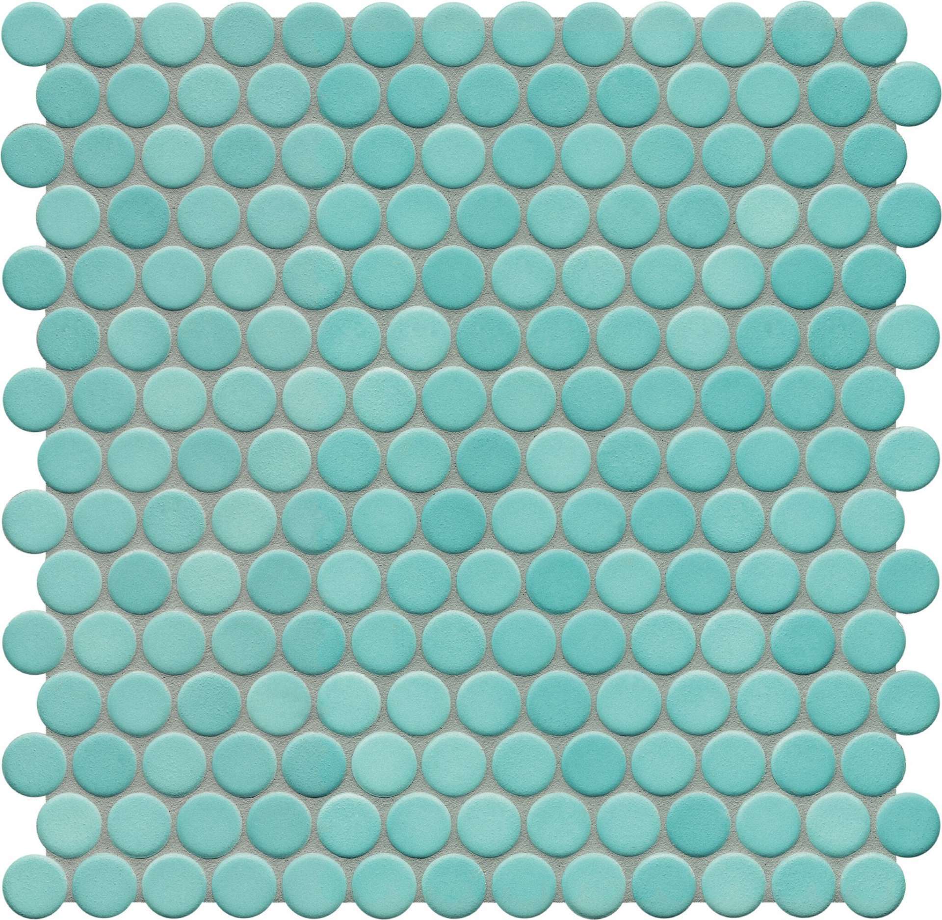 Мозаика Jasba Loop Aquablau 40048H-44, цвет голубой, поверхность матовая, круг и овал, 312x316