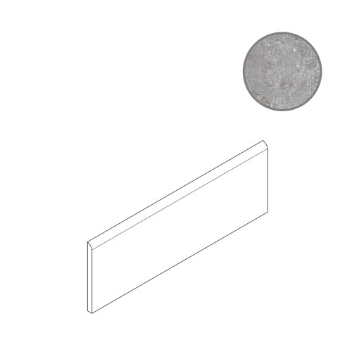 Бордюры Serenissima Costruire Batt. Metallo Titanio 1062354, цвет серый, поверхность матовая, прямоугольник, 65x1000