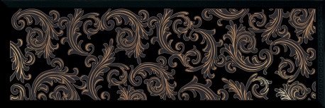 Декоративные элементы Versace Solid Gold Barocco Black 265027, цвет чёрный, поверхность глянцевая, прямоугольник, 200x600