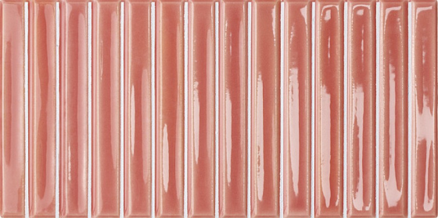 Керамическая плитка Wow Colour Notes Bars Rosemist 133163, цвет оранжевый, поверхность глянцевая 3d (объёмная), прямоугольник, 125x250