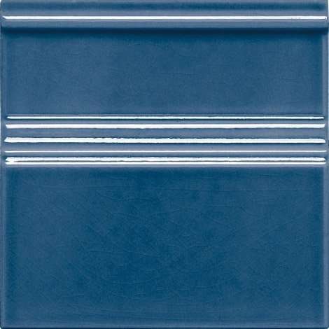 Бордюры Adex ADMO5206 Rodapie Clasico C/C Azul Oscuro, цвет синий, поверхность глянцевая, квадрат, 150x150