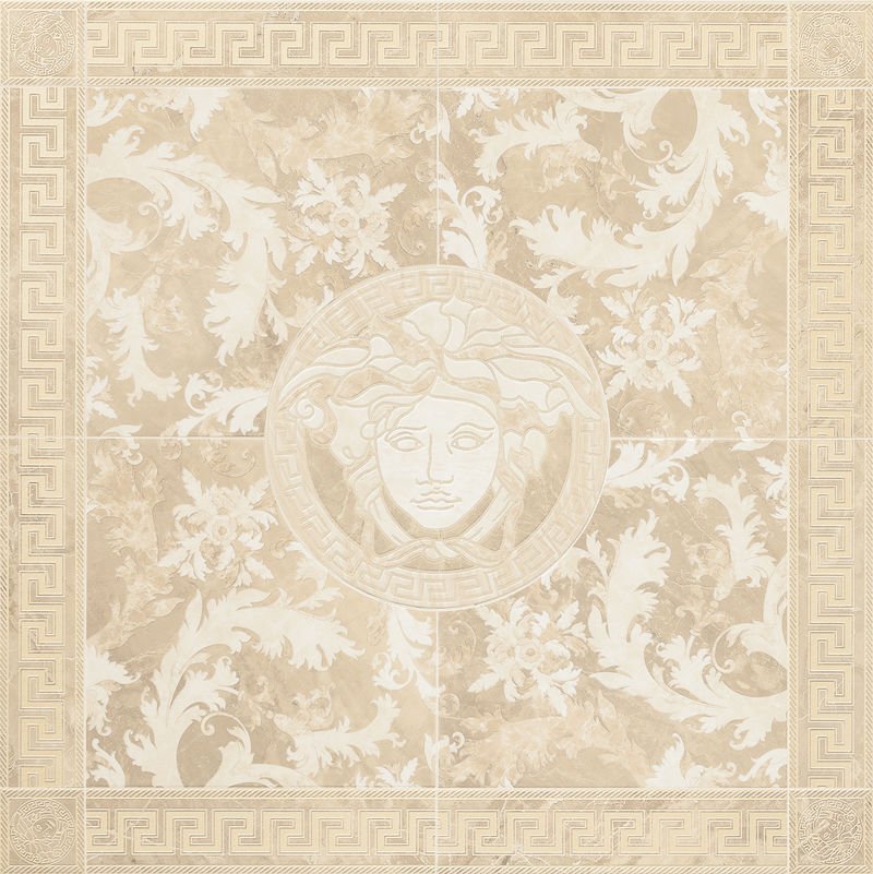 Панно Versace Marble Rosone Beige 240424, цвет бежевый, поверхность лаппатированная, квадрат, 1172x1172