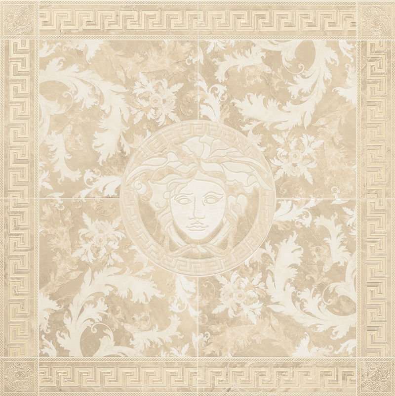 Панно Versace Marble Rosone Beige 240424, цвет бежевый, поверхность лаппатированная, квадрат, 1172x1172