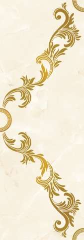 Декоративные элементы Eurotile Marbelia Dec. Gold, цвет слоновая кость жёлтый, поверхность глянцевая, прямоугольник, 245x695