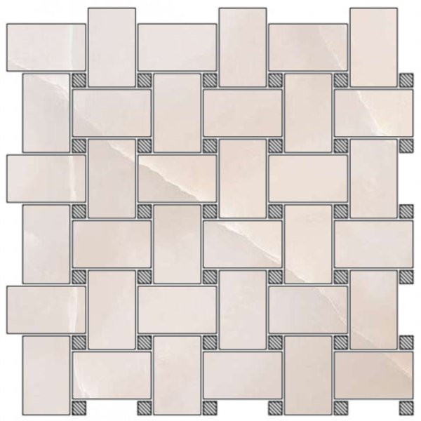Мозаика FMG Onice Alabastrino Shape Lucidato LU30775, цвет бежевый, поверхность полированная, квадрат, 300x300