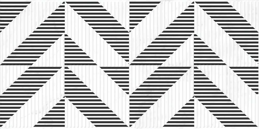Декоративные элементы Cersanit Calacatta шеврон белый A15925, цвет чёрно-белый, поверхность глянцевая, прямоугольник, 298x598