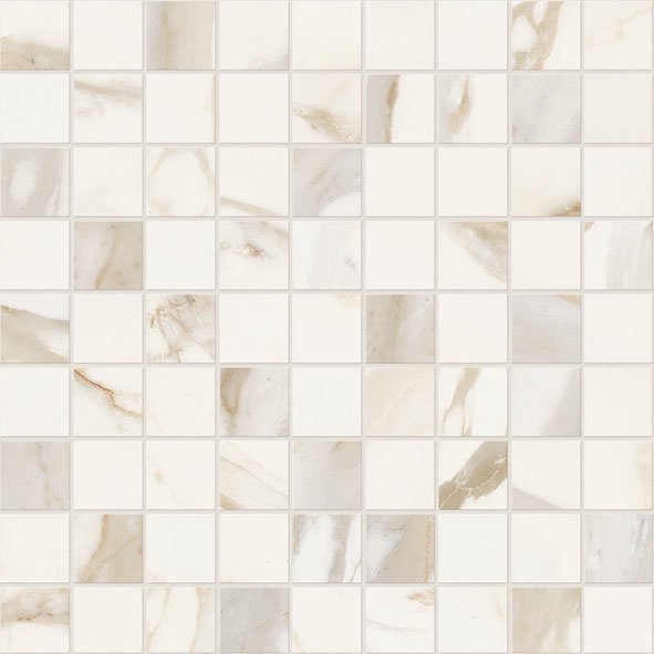 Мозаика Piemme Majestic Pure Mosaico Calacatta L/R 03929, цвет бежевый, поверхность полированная, квадрат, 300x300