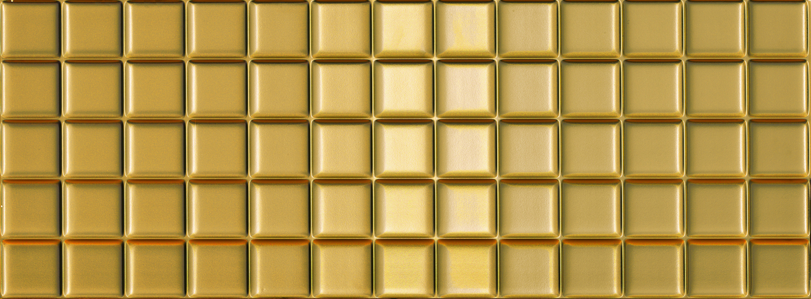 Декоративные элементы Aparici Markham Square Gold, цвет жёлтый, поверхность матовая, прямоугольник, 446x1190