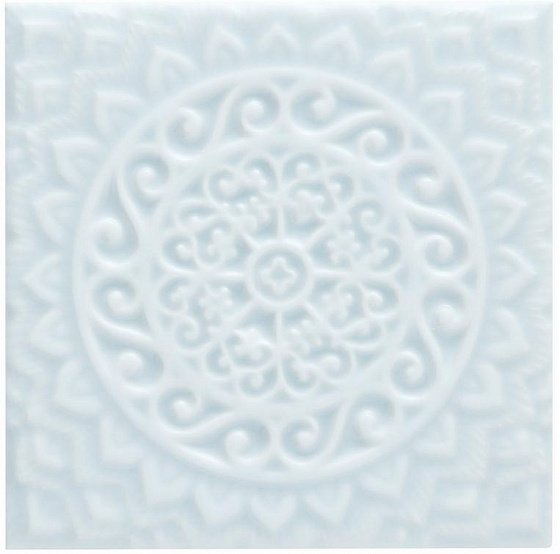 Декоративные элементы Adex ADST4102 Relieve Mandala Universe Ice Blue, цвет голубой, поверхность глянцевая, квадрат, 148x148