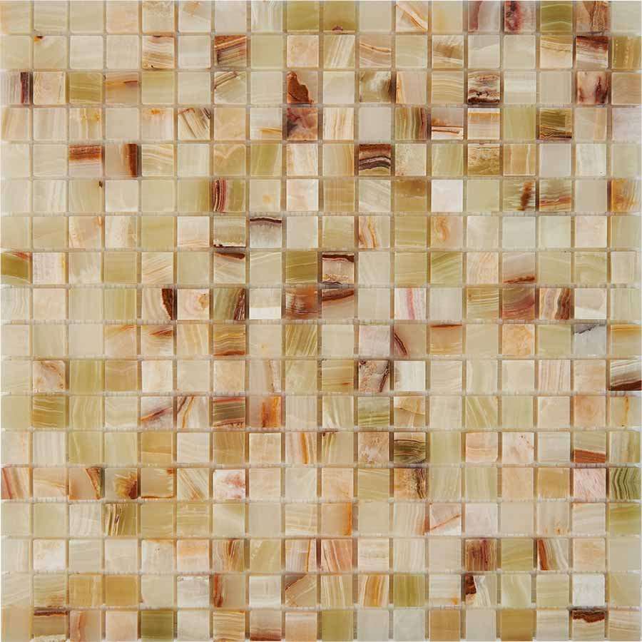 Мозаика Pixel Mosaic PIX201 Оникс (15x15 мм), цвет бежевый, поверхность глянцевая, квадрат, 305x305