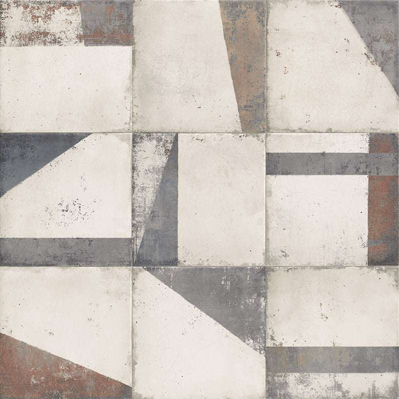 Декоративные элементы Mainzu Bottega Play, цвет белый серый коричневый синий, поверхность матовая, квадрат, 200x200