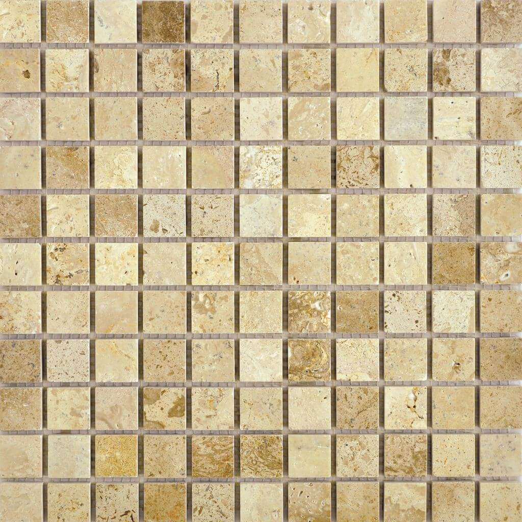 Мозаика Q-Stones QS-008-25P/10, цвет бежевый, поверхность матовая, квадрат, 305x305