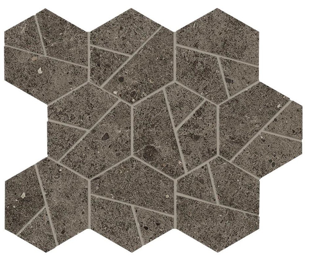 Мозаика Atlas Concorde Italy Boost Stone Tobacco Mosaico Hex A7C1, цвет коричневый, поверхность матовая, шестиугольник, 250x285