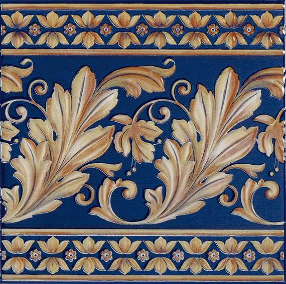 Декоративные элементы APE Lord Majesy Cobalto, цвет синий, поверхность глянцевая, квадрат, 200x200