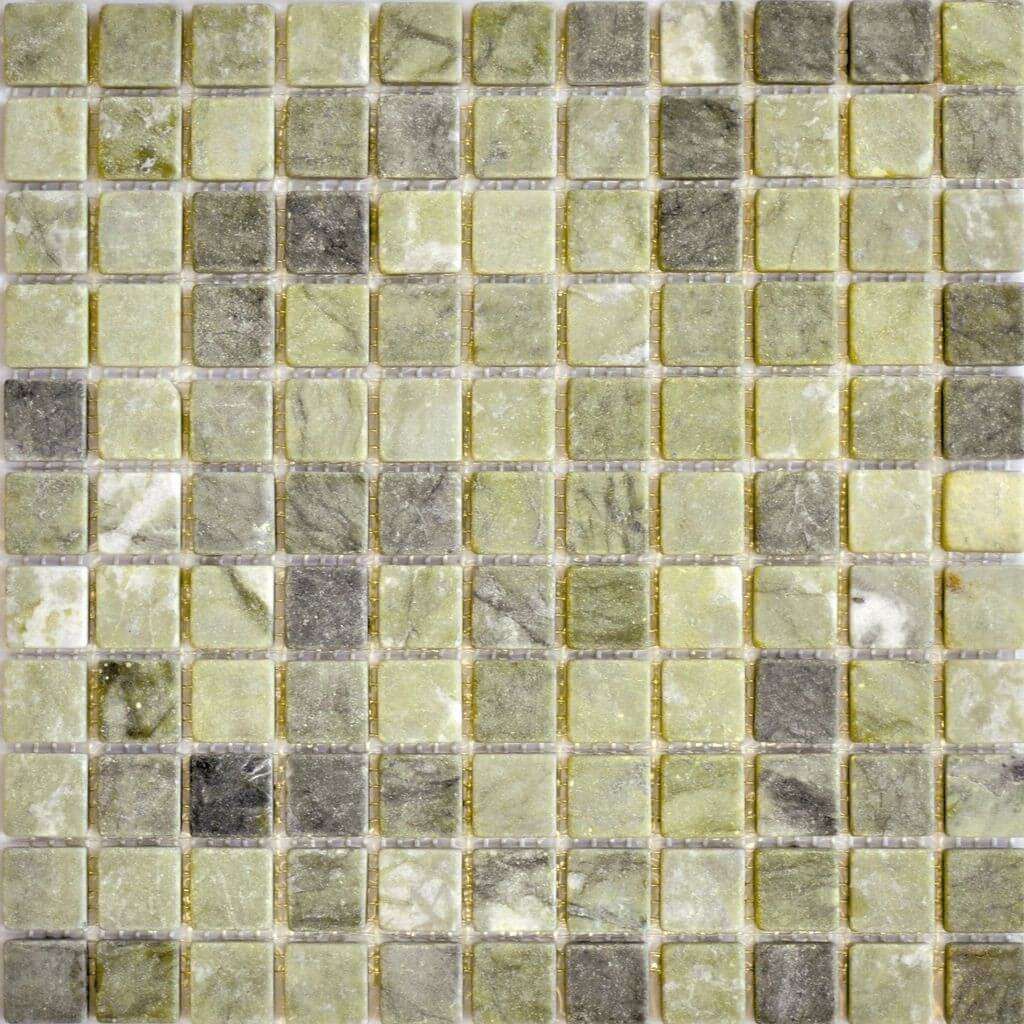 Мозаика Q-Stones QS-025-25T/10, цвет зелёный, поверхность матовая, квадрат, 305x305