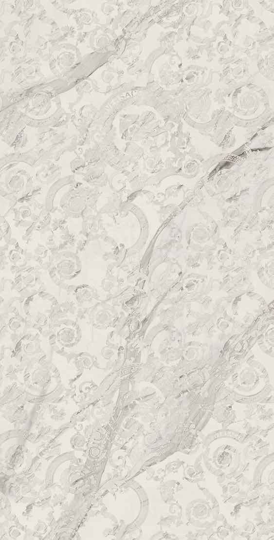 Широкоформатный керамогранит Versace Maximvs Statuario White Megabarocco A G67770, цвет бежевый, поверхность полированная, прямоугольник, 1640x3230