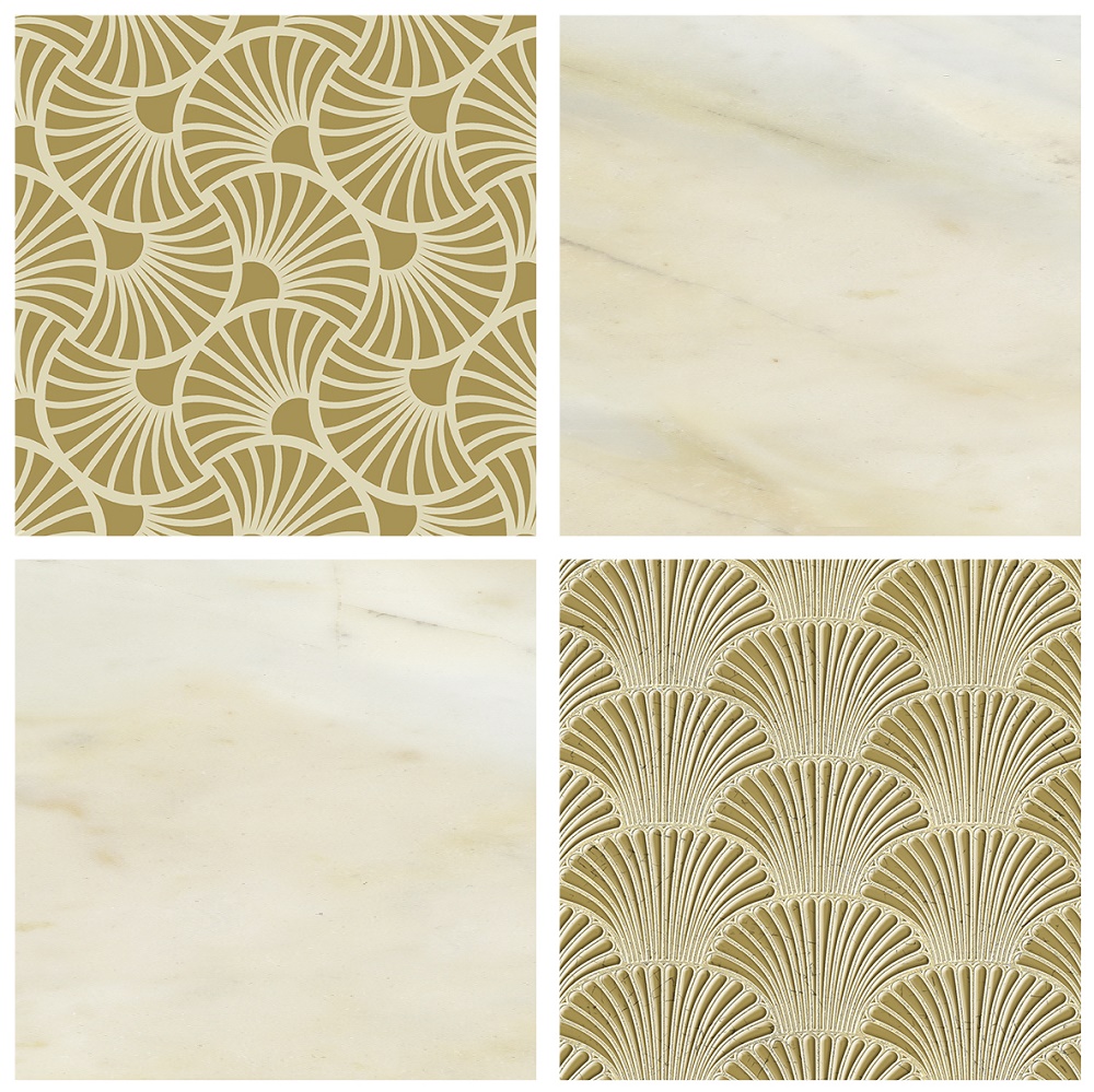 Вставки Terracotta Shell Marble TD-SH-V-MO, цвет бежевый, поверхность глянцевая, квадрат, 65x65